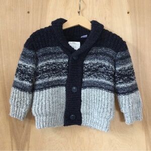 Zara Gradient Blue and Gray Knit Sweater